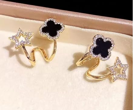 Black Star Clovers Earring Boho Bloom