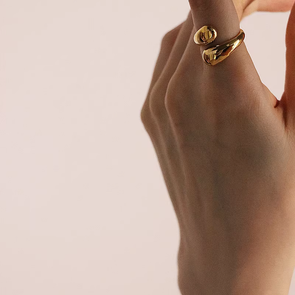 Adjustable Teardrop Wide Bold Statement Ring Boho Bloom