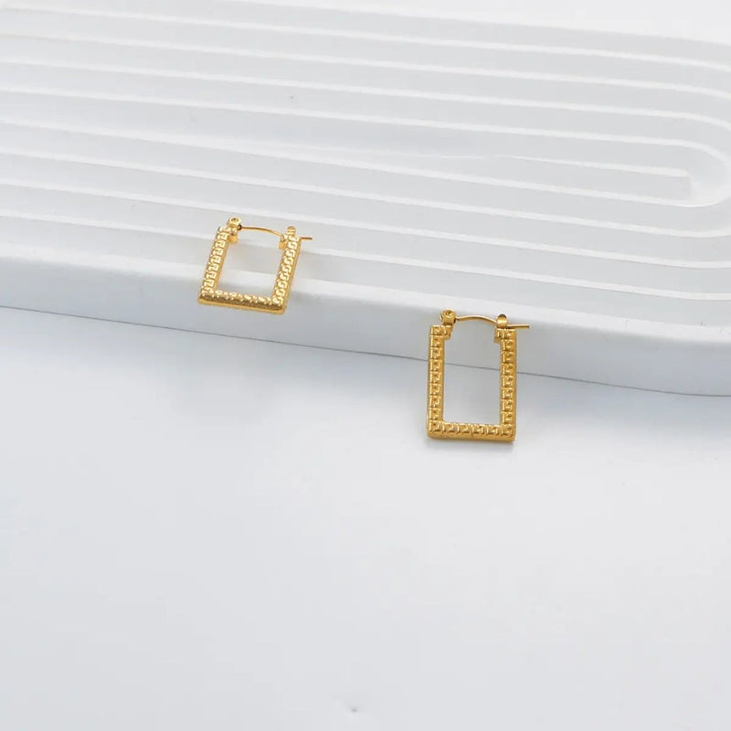 Anti tarnish Aesthetic Golden Hinged Earrings Boho Bloom