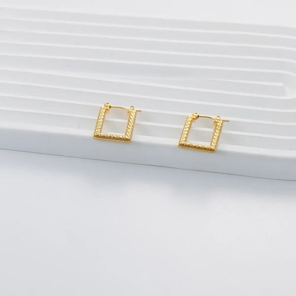 Anti tarnish Aesthetic Golden Hinged Earrings Boho Bloom
