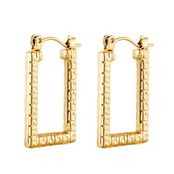 Anti tarnish Aesthetic Golden Hinged Earrings Boho Bloom
