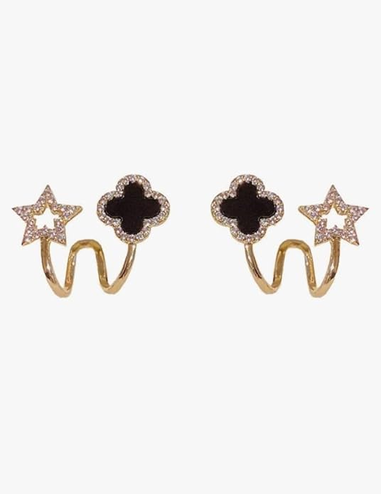 Black Star Clovers Earring Boho Bloom