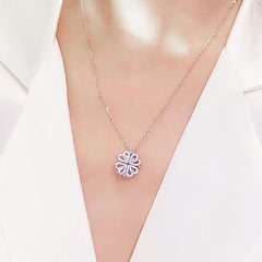 Rose Gold Plated Clover Magnet Leaf Pendent Chain Necklace Boho Bloom