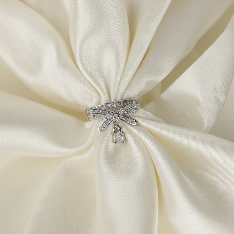 American diamond stone silver anti tarnish korean Ring Boho Bloom