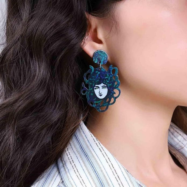 Devil Medusa-Snake Head Acrylic Earrings Boho Bloom