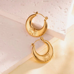 Anti tarnish simple gold plated earrings Boho Bloom
