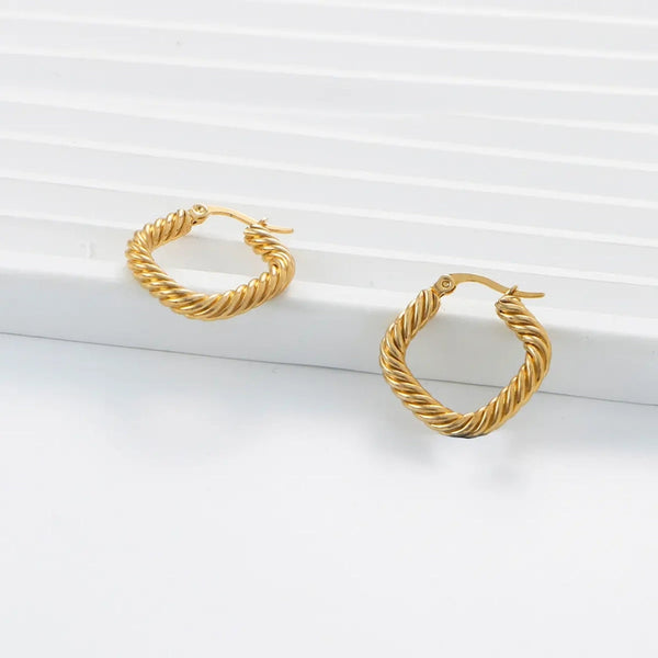 Anti tarnish Cable Twisted Earring Boho Bloom