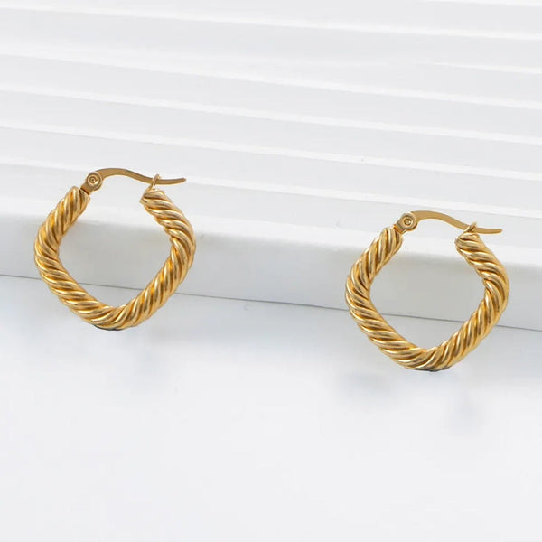 Anti tarnish Cable Twisted Earring Boho Bloom