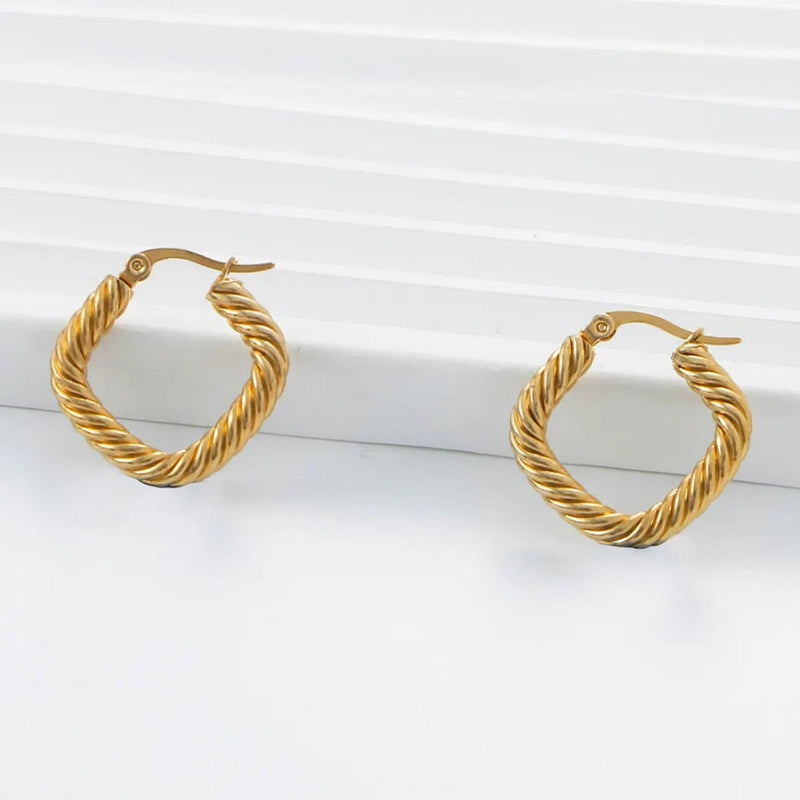 Anti tarnish Cable Twisted Earring Boho Bloom
