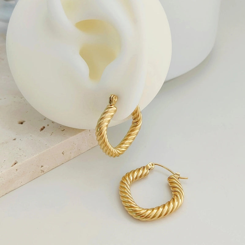 Anti tarnish Cable Twisted Earring Boho Bloom