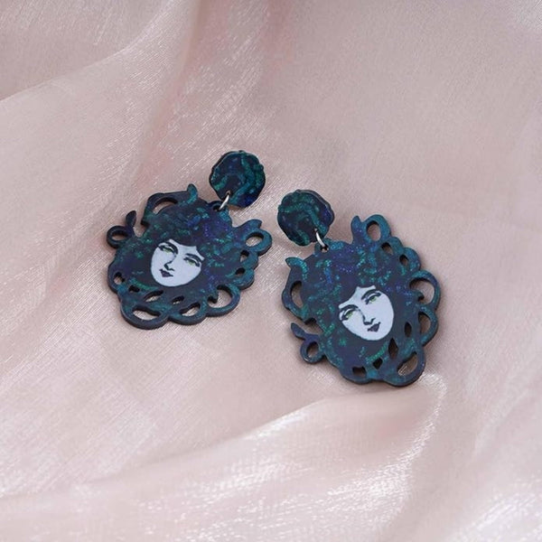 Devil Medusa-Snake Head Acrylic Earrings Boho Bloom