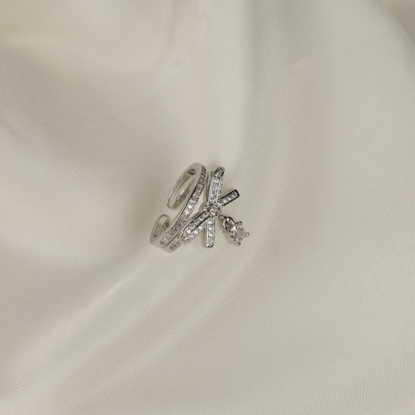 American diamond stone silver anti tarnish korean Ring Boho Bloom