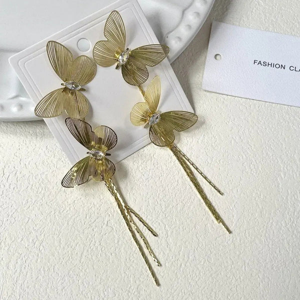 Golden super shiny butterfly earrings Boho Bloom
