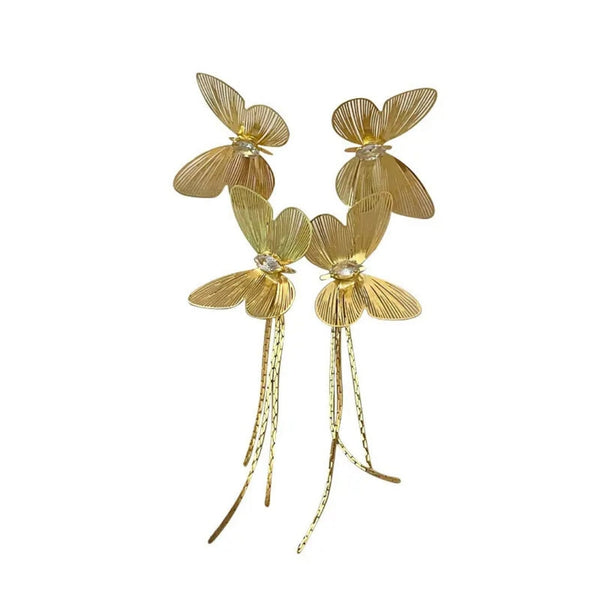 Golden super shiny butterfly earrings Boho Bloom