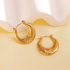 Anti tarnish simple gold plated earrings Boho Bloom