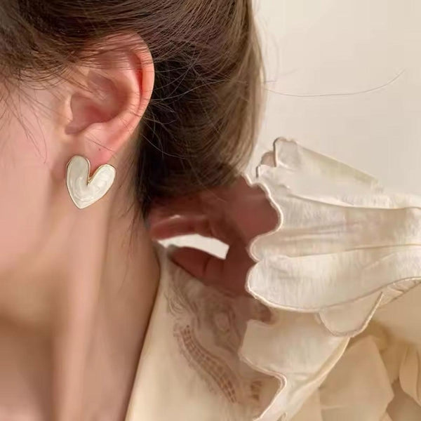 Mother-of-Pearl Heart Stud Earrings Boho Bloom