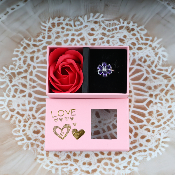 Love purple flower ring Boho Bloom
