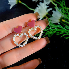 Cupid's red Charm Heart Earring Boho Bloom