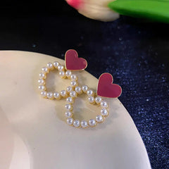 Cupid's red Charm Heart Earring Boho Bloom