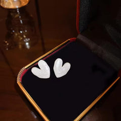 Mother-of-Pearl Heart Stud Earrings Boho Bloom