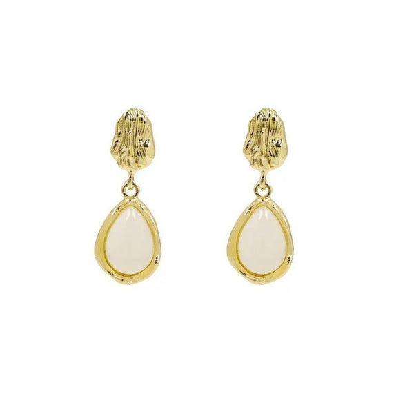 White Drop Designed Western Drop Earring Boho Bloom