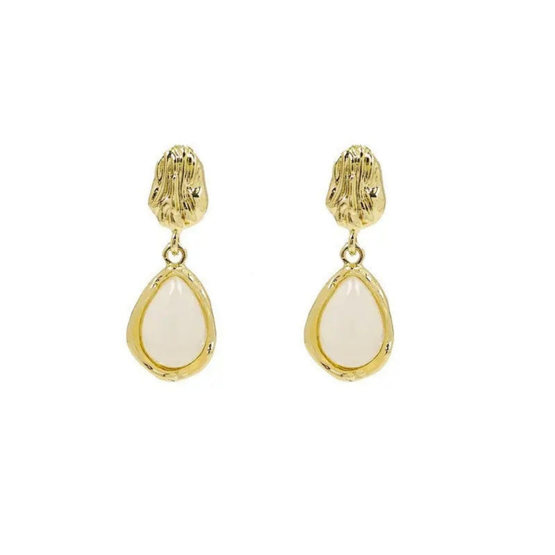 White Drop Designed Western Drop Earring Boho Bloom