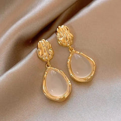White Drop Designed Western Drop Earring Boho Bloom