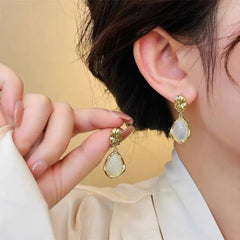White Drop Designed Western Drop Earring Boho Bloom
