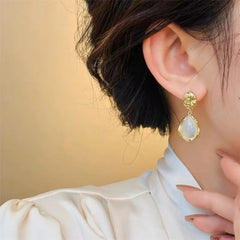 White Drop Designed Western Drop Earring Boho Bloom