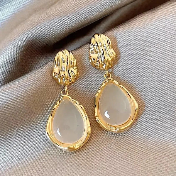 White Drop Designed Western Drop Earring Boho Bloom