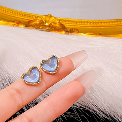 Mini Heart Enamelled Studs Boho Bloom