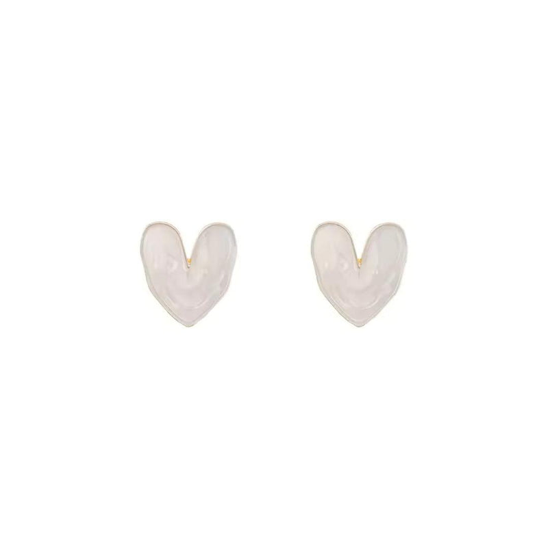 Mother-of-Pearl Heart Stud Earrings Boho Bloom