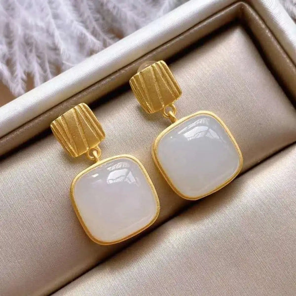Elegant Western & Casual White Drop Earrings Boho Bloom