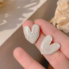 Mother-of-Pearl Heart Stud Earrings Boho Bloom