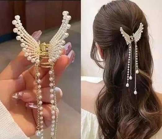 Golden Large Rhinestone butterfly Hair Accessories Beauty NX