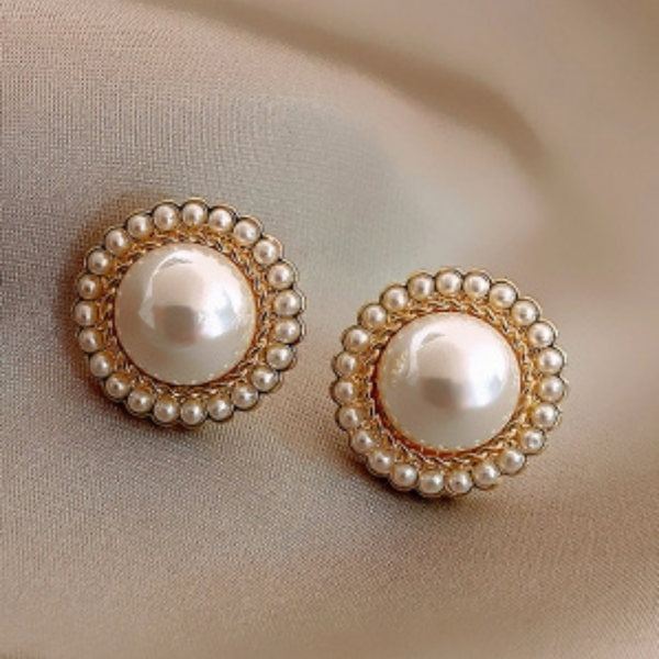 Party Wear Big Pearl Earring Boho Bloom