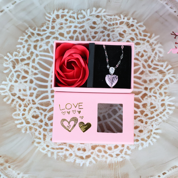 Love pink heart necklace Boho Bloom