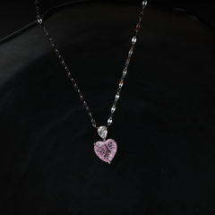Love pink heart necklace Boho Bloom