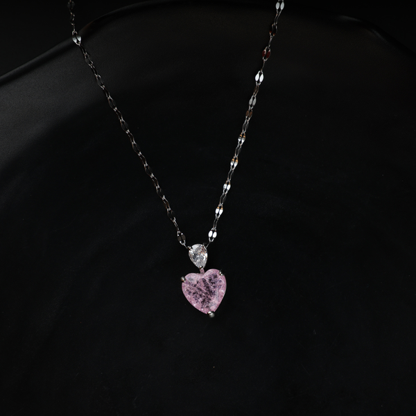 Love pink heart necklace Boho Bloom