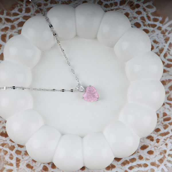Love pink heart necklace Boho Bloom