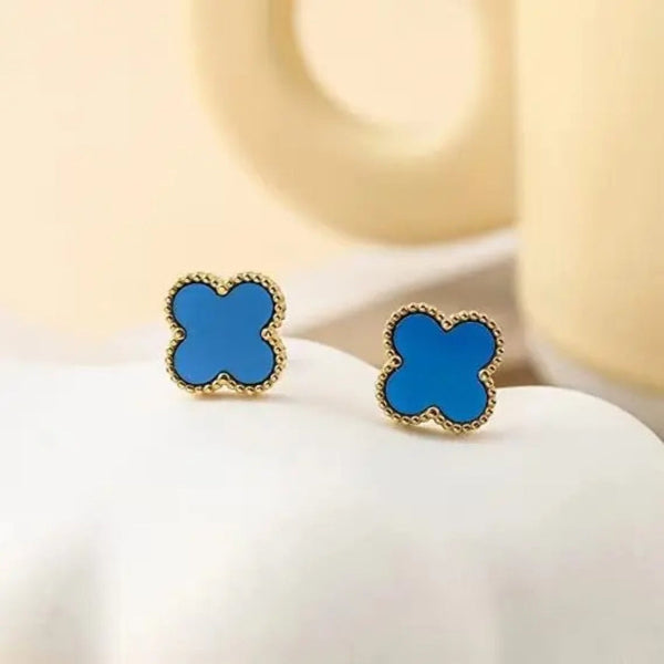 Anti Tarnish Cute Lil Blue Stud Earring Boho Bloom