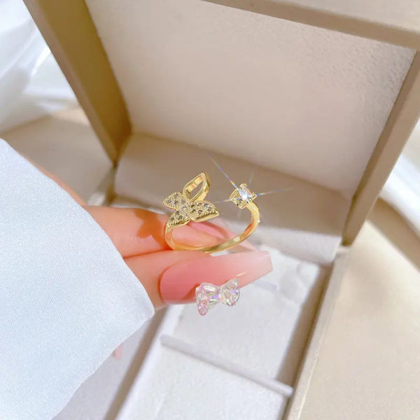 Love gold butterfly ring Boho Bloom