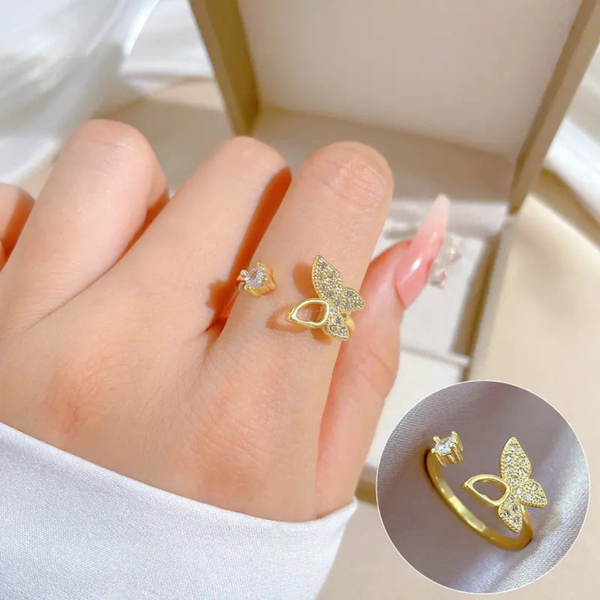 Love gold butterfly ring Boho Bloom