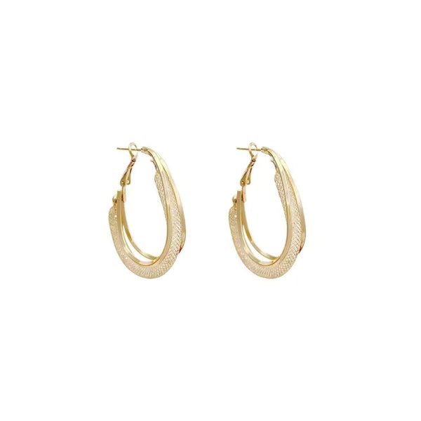 Elegant Gold Textured Hoop Earrings Boho Bloom