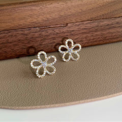 Stunning Little Zircon Flower Stud Earring Boho Bloom