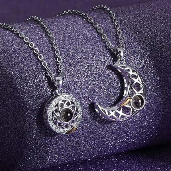 Love Moon Couple Pendant Boho Bloom