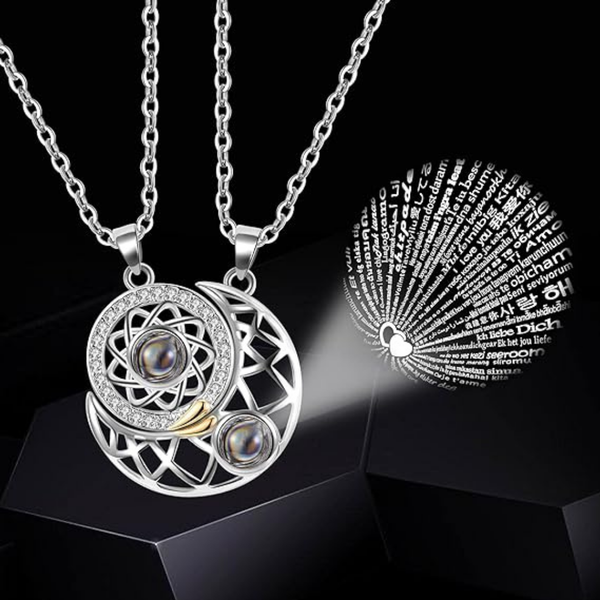 Love Moon Couple Pendant Boho Bloom