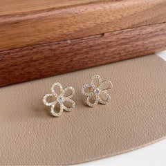 Stunning Little Zircon Flower Stud Earring Boho Bloom