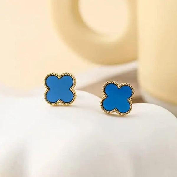 Anti Tarnish Cute Lil Blue Stud Earring Boho Bloom