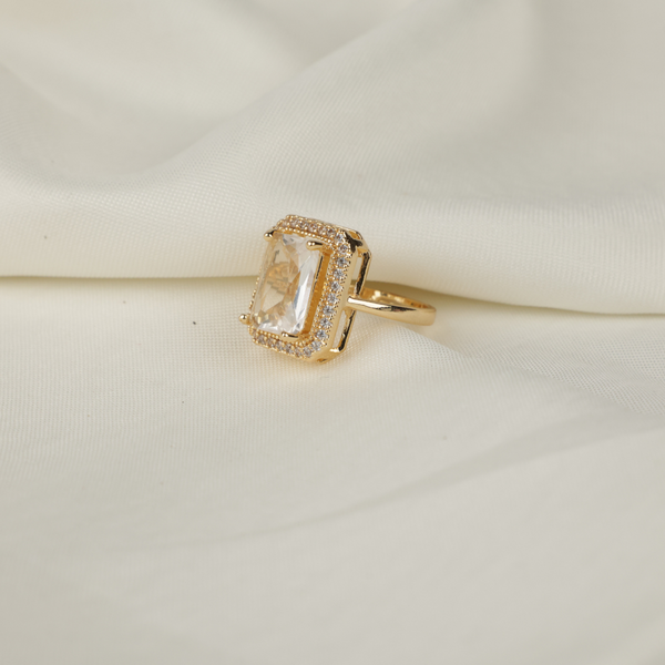 Beautiful Yellow Gold Stone Ring Boho Bloom